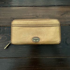 Deep Yellow Leather Fossil Wallet